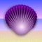 Vector purple shell illustration on the summer sea