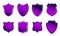 Vector purple shields icon.