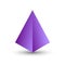 Vector purple square pyramid with gradients and shadow for game, icon, package design, logo, mobile, ui, web, education