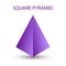 Vector purple square pyramid with gradients and shadow for game, icon, package design, logo, mobile, ui, web, education