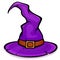 Vector purple witch hat design