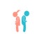 Vector quarrel icon. The man and the woman broken up icon on white isolated background