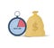 Vector quick loan - clock and money bag.