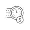 Vector quick loan, fast deposit line icon.