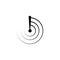 Vector radar icon - linear radiolocation sign or design element