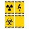 vector radiation hazard and electrical sign with bonus blank sign