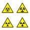 Vector radiation sign warning yellow board