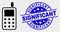 Vector Radio Transmitter Icon and Grunge Significant Stamp Seal