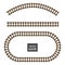 Vector rails set. Railways on white background. Railroad tracks.