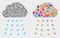 Vector Rain Cloud Mosaic Icon of Triangle Items