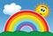 vector rainbow, cloud and sun