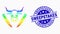 Vector Rainbow Colored Dot Cow Butchery Icon and Grunge Sweepstakes Stamp Seal