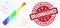 Vector Rainbow Colored Dot Setup Tools Icon and Grunge Brainwashed Stamp