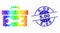 Vector Rainbow Colored Dot Wrench Toolbox Icon and Scratched 5.00 Seal