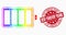 Vector Rainbow Colored Dotted Electric Battery Icon and Grunge Stay Forever Young Seal