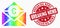 Vector Rainbow Colored Dotted Euro Mail Icon and Grunge Breaking News Seal