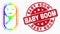 Vector Rainbow Colored Dotted New Born Icon and Distress Baby Boom Seal