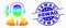 Vector Rainbow Colored Pixel Operator Signal Icon and Distress Hashtag Swag Watermark