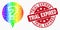 Vector Rainbow Colored Pixel Question Icon and Distress Trial Expired Stamp Seal