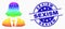 Vector Rainbow Colored Pixelated Business Woman Icon and Grunge Sexism Seal