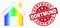 Vector Rainbow Colored Pixelated Home Icon and Grunge Dortmund Stamp