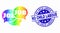 Vector Rainbow Colored Pixelated Job Forum Messages Icon and Distress No Child Labour Stamp Seal