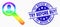 Vector Rainbow Colored Pixelated Locate User Icon and Grunge Try Before Buy! Seal