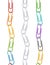 Vector rainbow, colorful and metal clips chain set