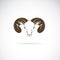 Vector of ram head or mountain sheep design on white background., goat Icon., Wild Animals.