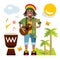 Vector Rastafarian. Reggae Artist. Flat style colorful Cartoon illustration.