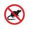 Vector rat mouse silhouette crossed in red circle