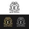 Vector real estate monogram logo templates. Luxury letters design. Graceful vintage characters with crown symbols.