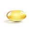 Vector Real fish oil capsule with transparency effect and shadow. Realistic shiny medicine pills with gold fish oil or omega 3