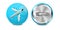 Vector realistic 3d airplane icon. A simple symbolic illustration of aviation on the icon. Icon front and rear view.