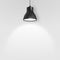 Vector Realistic 3d Black Spotlight, Hang Ceiling Lamp or Chandelier on Rope Illuminating the Wall Under it Closeup on