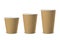 Vector realistic 3d brown kraft paper disposable cup icon set closeup isolated on white background. Different size -