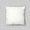 Vector realistic 3d illustration of white square sleeping pillow. Cotton cushion top view icon. Mock up design template.