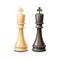 Vector realistic 3d king chess pieces black white