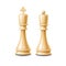 Vector realistic 3d king, queen chess pieces white