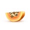 Vector realistic 3d papaya pawpaw isolated closeup