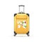 Vector realistic 3d travel suitcase bag vacation