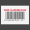 Vector realistic barcode Made in Azerbaijan on dark background.