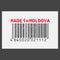 Vector realistic barcode Made in Moldova on dark background.