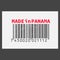Vector realistic barcode Made in Panama on dark background.