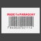 Vector realistic barcode Made in Paraguay on dark background.