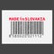 Vector realistic barcode Made in Slovakia on dark background.