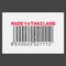 Vector realistic barcode Made in Thailand on dark background.