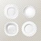 Vector realistic blank kitchen plates, dishes set