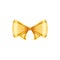 Vector realistic bow. Golden sparkling festive ribbon. Vector isolated shining decorative tape