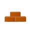 Vector realistic bricks in heap, 3d blocks bunch